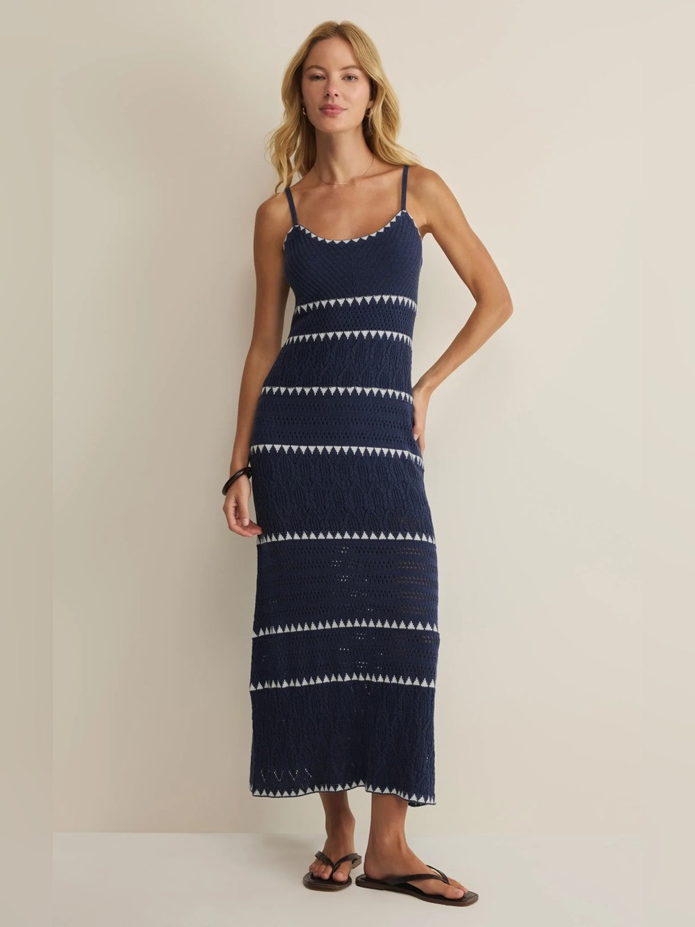 Z Supply Catamaran Navy Knit Maxi Dress L
